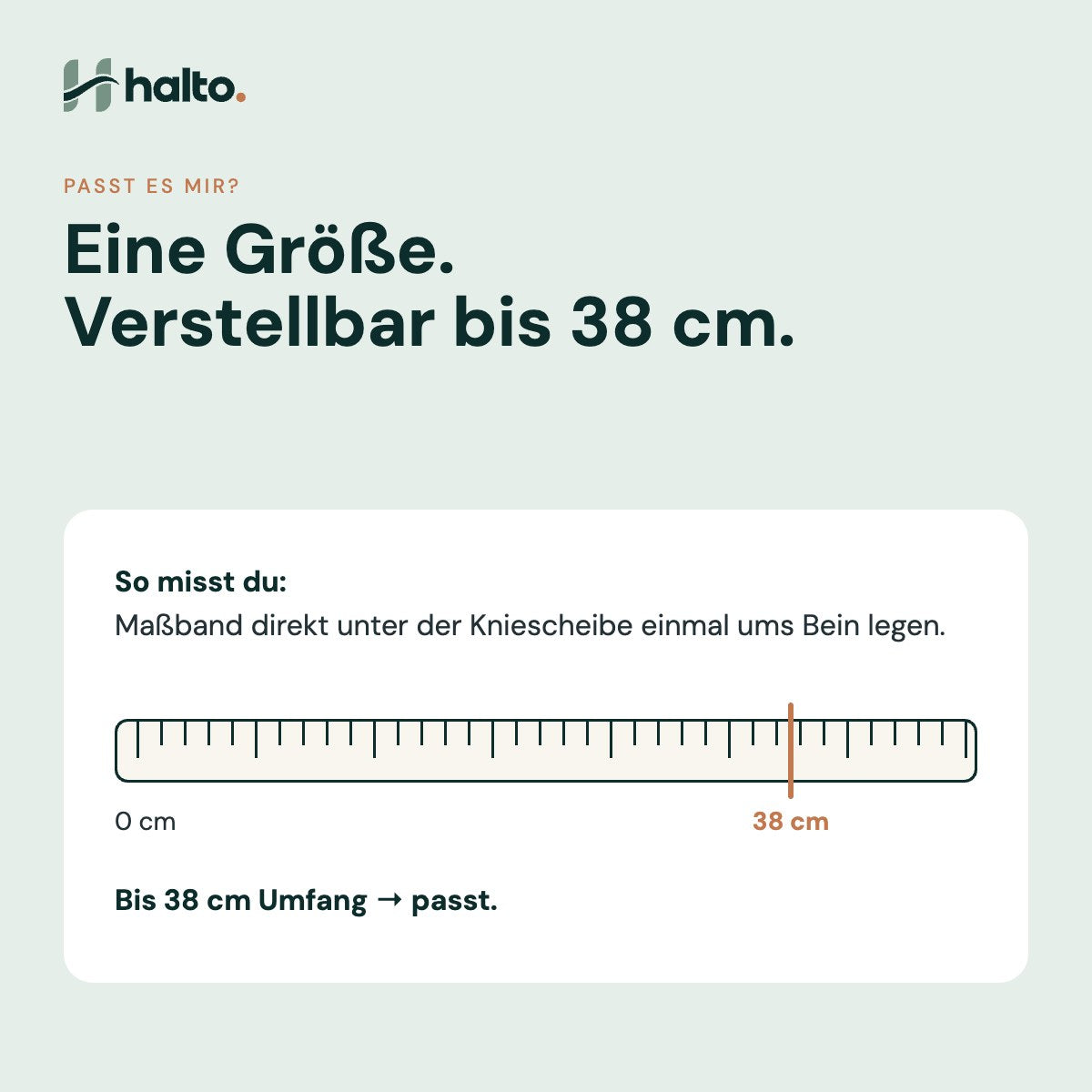 Größe: verstellbar bis 38 cm